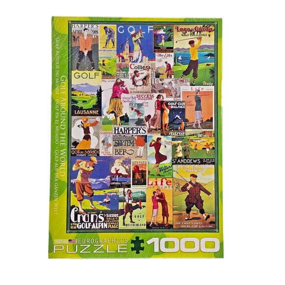 MW EuroGraphics Puzzle 1000pc Gold Around The World Jigsaw 19.25x26.62" NEW NIB - Picture 1 of 6